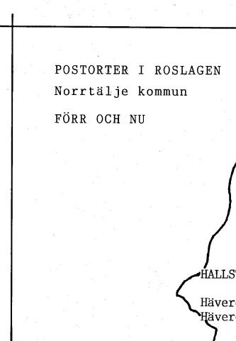 Postorter i Norrtälje kommun. Kartan framställd av Bertil Blomstrand. KLICKA=STÖRRE KARTA